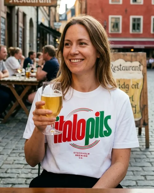 Stockholm Brewing Co - Italopils T-shirt Vit